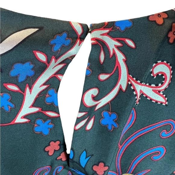 Tory Burch Womens Shift Dress Printed Silk Twill Black Mountain Floral Size 12 - Picture 10 of 16